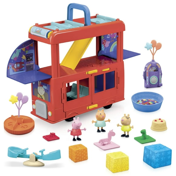 Autobús de fiesta 2 en 1 Playset Peppa Pig con 3 figuras 13 como accesorio