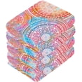 thumbnail image 2 of Coolnut 4 PCS Colorful Mandala Washcloths, 12 X 12 Inches Cotton Wash Cloths, Highly Absorbent and Soft Face Towels for Bathroom,Gym,Hotel and Spa, 2 of 6