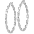thumbnail image 2 of 14k White Gold Polished and Textured Twisted Hoop Earrings - 3.2gm, 2 of 6