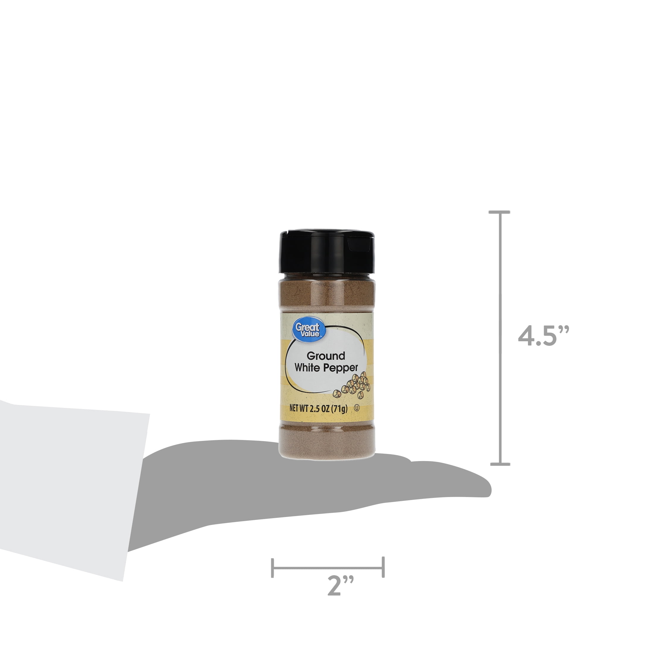 Great Value Ground White Pepper, 2.5 oz