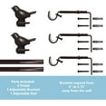 thumbnail image 5 of Urbanest 3/4-inch Cute Bird Designer Decorative Adjustable Window Treatment Curtain Single Rod Set, Heavy Duty, Bronze With Gold, 84"-120", 5 of 7
