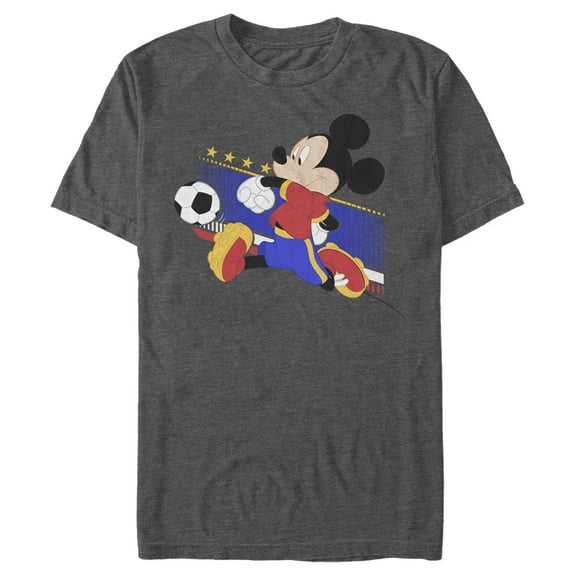 Men's Mickey & Friends Mickey Mouse Spain Soccer Team Graphic Tee Charcoal Heather 3X Large