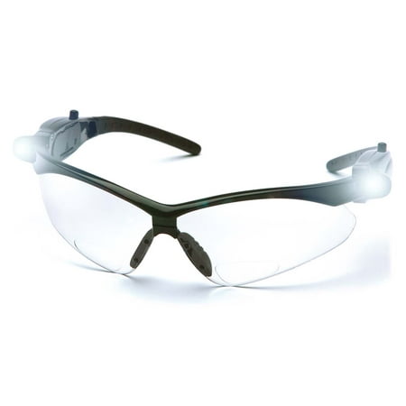 Black Frame/Clear Anti-Fog +1.5 Lens with LED Temples