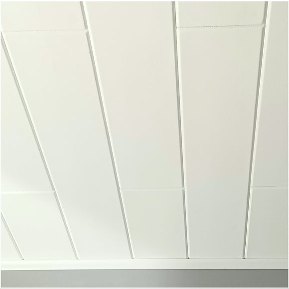 Styrofoam Ceiling Planks to Cover Popcorn Ceiling, Pack of 48 (covers 86 sq ft).Easy DIY Glue up Application