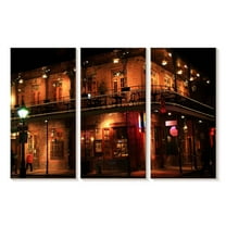 Elephant Stock French Quarter New Orleans Wall Art - Horizontal Multi Panel Canvas - Living Room Wall Decor - Places Multi Panel - Black And Orange Decor - 23" x 14"