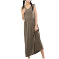 thumbnail image 5 of HomeGardon Nightgowns for Women,Women's Sleepwear,Women's Round Neck Solid Color with Chest Cushion Loose and Comfortable Plus Size Home Skirt,M-XXL, 5 of 7