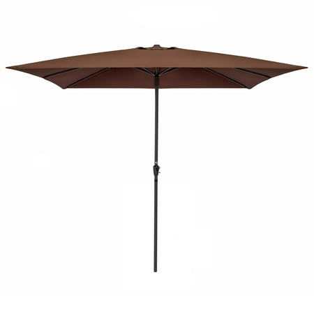 Best Choice Products Rectangular Fade-Resistant Patio Umbrella with Crank,