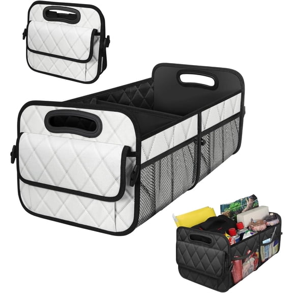 Car Trunk Organizer for , Car Organizers and Storage with 6 Pocket, Car Accessories for Women/Men 70L Waterproof Polyester Trunk Organizer(Large, Beige)