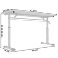 thumbnail image 4 of Tcbosik 23.6" - 35.4" Height Adjustable Stand Up Desk, Manual Standing Computer Desk with Crank Handle, 47.2" Gaming Table for Home Office, Easy Assembly, White, 4 of 10