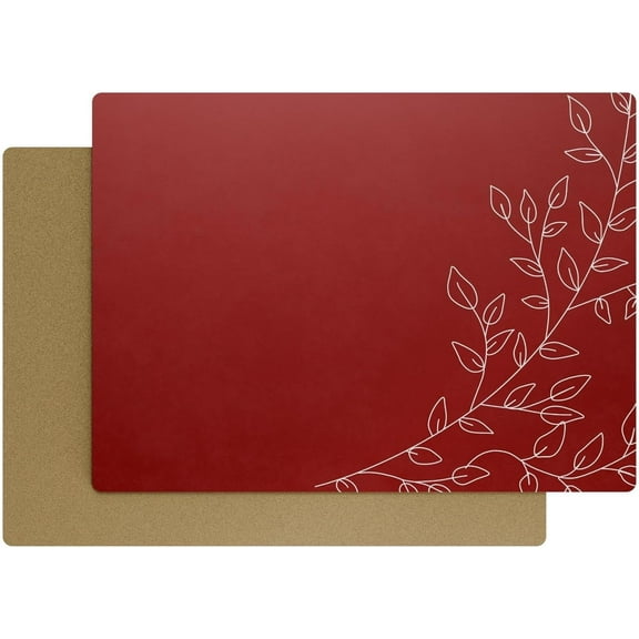 Royalty Art Dark Red Cork-Backed Table Place Mats, 16 X 11 X 1