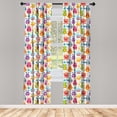 thumbnail image 3 of Ambesonne Alien Curtains, Mutant Monster Lizards, Pair of 28"x84", Multicolor, 3 of 5