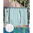 thumbnail image 7 of Outdoor Curtains for Patio Cyan and White Striped Geometric Waterproof Privacy Outside Curtains with Tiebacks Grommet Top Pergola Curtains for Porch Cabana Gazebo 2 Panels, 54x84 inch, 7 of 7