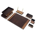 thumbnail image 2 of MOOGCO Desk Organizers - Desk Accessories - Leather Desk Organizer - Bonded Leather Desk Set - Home Office Accessories - Desk Supplies - Leather Desk Set - Office Accessories (Walnut), 2 of 4