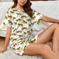 thumbnail image 6 of Bixox Women's Leopard Print Printed Pajama Set 2 Piece Lounge Set Top and Shorts Soft Pajamas, Shorts with Pockets, 6 of 7