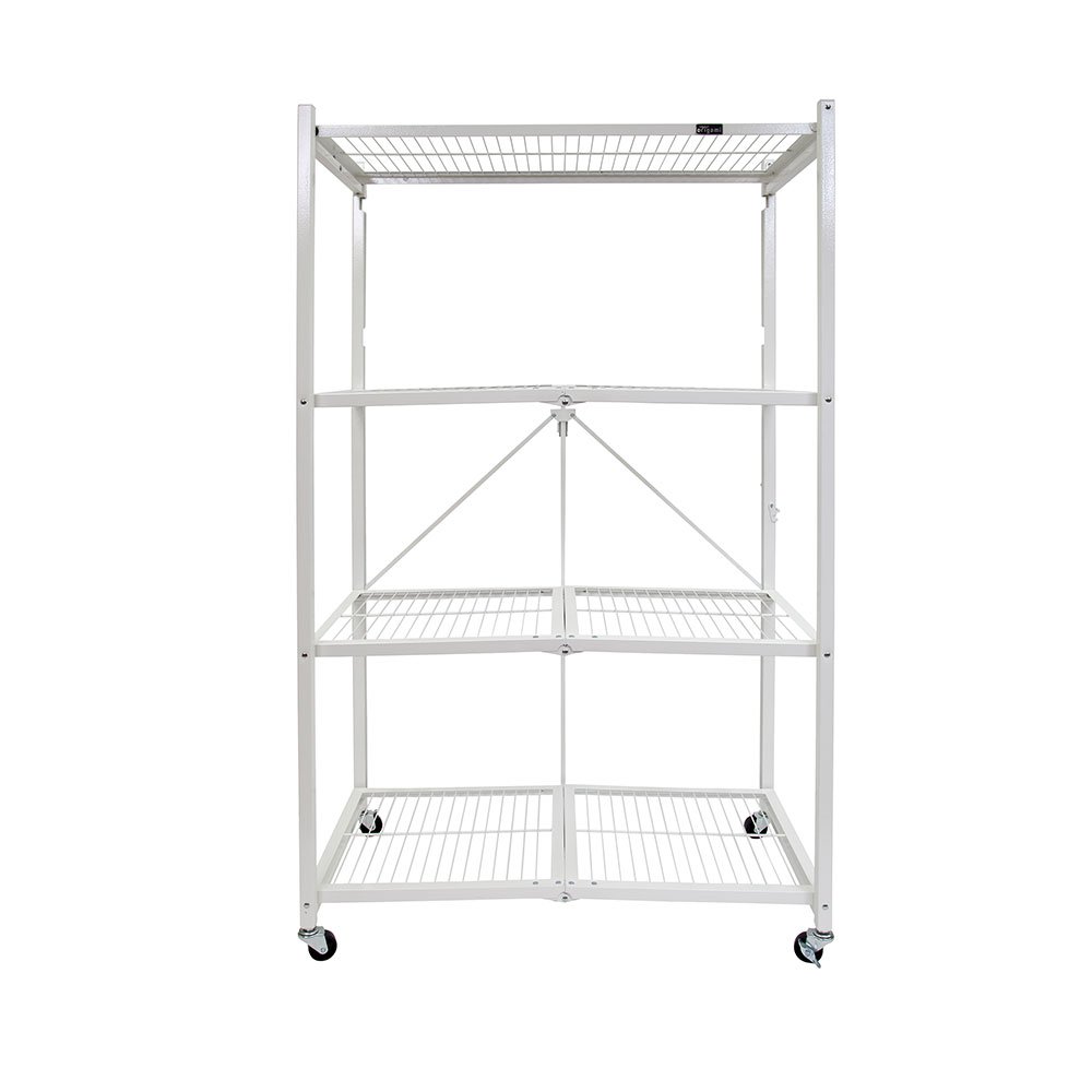 Origami 4 Tier Heavy Duty Multi Purpose Folding Storage Rack w/ Wheels