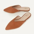 thumbnail image 5 of Hawkwell Women's Backless Slip on Slides Loafer Shoes Comfortable Flats Pointed Toe Mules，Brown Suede 9 M US, 5 of 5
