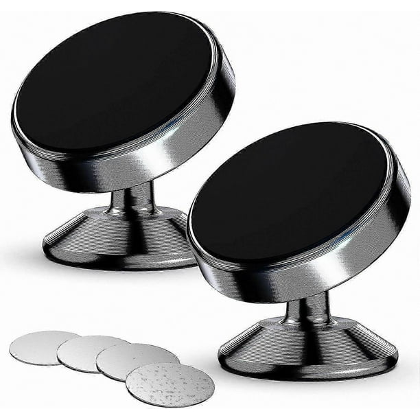 Dual Magnetic Phone Holder with 360 Rotation, Adjustable Stand for Vehicles (Black)