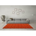 thumbnail image 3 of Ahgly Company Machine Washable Indoor Round Trellis Yellow Modern Area Rugs, 7' Round, 3 of 4