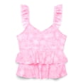 thumbnail image 2 of Wonder Nation Girls Layered Ruffle Tankini Swimsuit with UPF50+, 2-Piece, Sizes 4-18 & Plus, 2 of 3