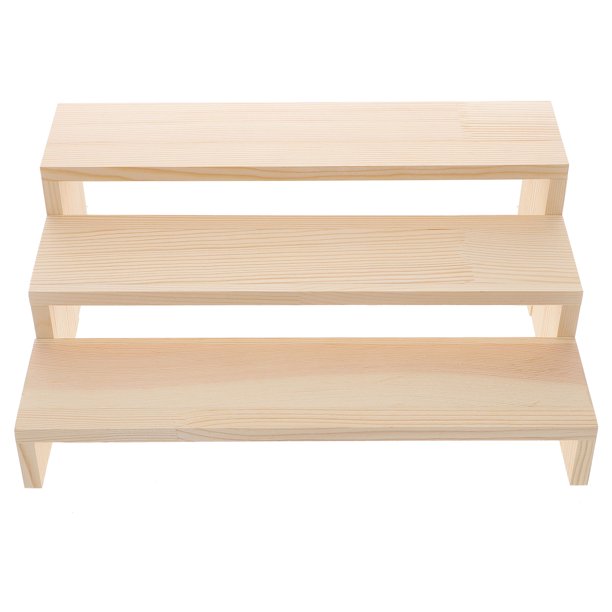 Hemoton Display Step Riser Risers Stand Shelf Cosmetic Wood Decorative