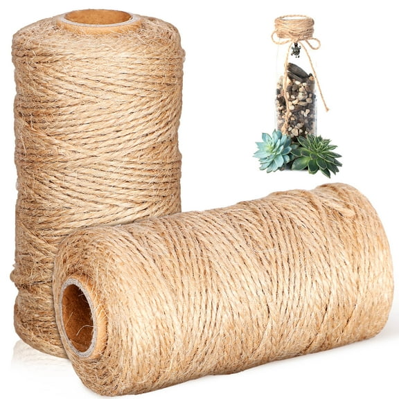 MUSEYA 2Pack Decorative Jute Rope Linen Rope for Gift Giving Simple Design