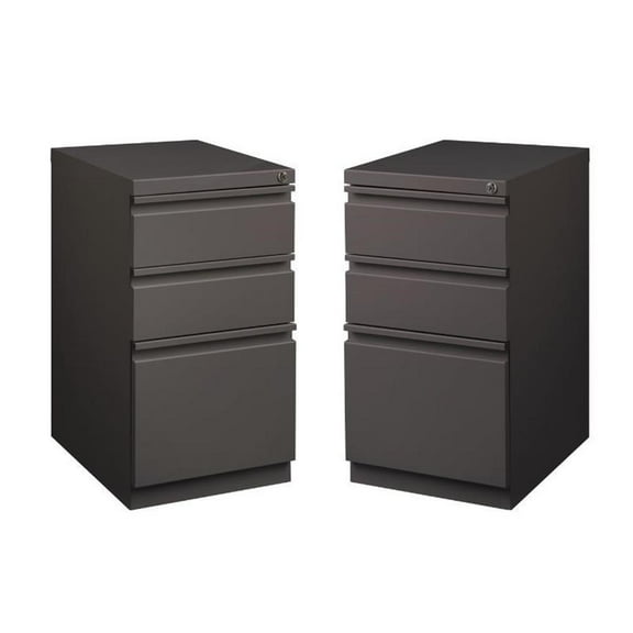 Home Square 2 Piece Metal File 3-Drawer Box/Box/File Set in Espresso