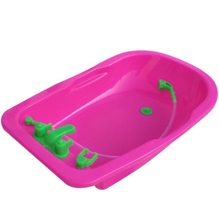 Fancyleo Dollhouse Furniture Miniature Shower Bathtub Bathroom Kids Collection Toy