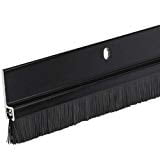 4 FT - Long Black Door Sweep with Brush for Gaps up to 1" Made in USA