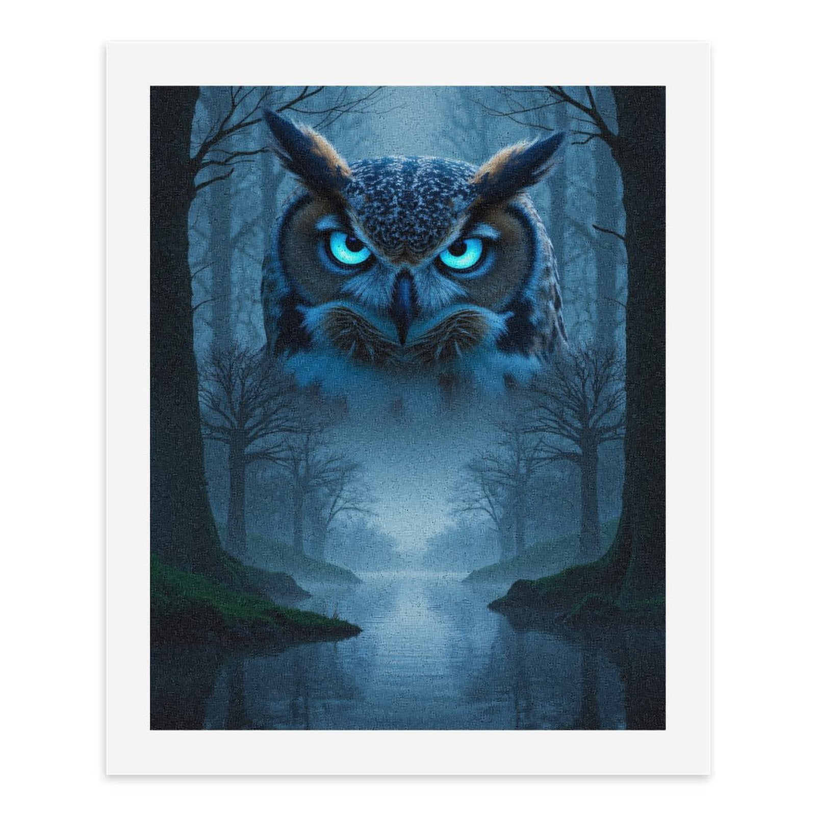 Paint by Numbers Kit for Adults, Eerie Owl Mystical Forest Night Paint by Numbers, Easy Paint by Numbers Kit for Adults Beginner, DIY Adult Paint by Number Kits on Canvas, Home Decor