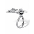 thumbnail image 2 of PalmBeach Jewelry Round Black and White Cubic Zirconia Flower and Bee Wrap Cocktail Ring 1.27 TCW Gold-Plated or Platinum-Plated, 2 of 5