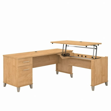 Bush Furniture Somerset 72 Sit to Stand L Desk Maple Cross