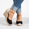 thumbnail image 3 of Dakaela Womens Platform Wedge Sandals Espadrilles Closed Toe Walking Shoes Slip on Heels Size 6-9, 3 of 6