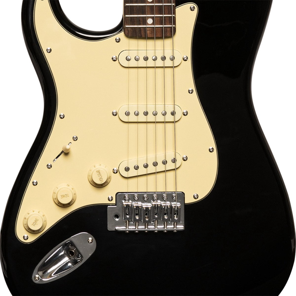 Stagg Model SES-30 BK LH Black Double Cutaway Style Electric Guitar, Left Handed