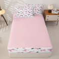 thumbnail image 4 of Homewish Cute Coquette Bowknot Zipper Twin Comforter Sets with Fitted Sheet and 2 Pillowcases,Pink Cute Flower Zipper Bedding Set For Kids,Pink Reversible,4-Piece, 4 of 7
