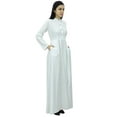 thumbnail image 3 of Bimba Women's Mandarin Collar Plain Jilbab Dress With Pockets Full Sleeve Maxi, 3 of 6