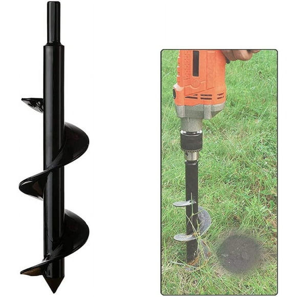 Garden Auger, Hex Shank Stainless Steel, Thermal Auger, Dig Holes Cultivate Deeply, Convenient Planting Tool for Flower Planting Trees Shrubs (Dia: 8cm L: 30cm)
