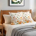 thumbnail image 6 of Pillow Covers 16x16 Set of 2, Orange Green Fall Throw Pillow Covers Decorative Couch Cushion Cover, Pumpkins Maple Leaf Thanksgiving Microfiber Soft Square Pillowcases for Bedroom Living Room Sofa, 6 of 9