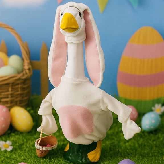 Sruoe Easter Porch Goose Outfits, 23 Inch Porch Goose Clothes, Goose Clothes Dress, Duck Sculpture Clothes for Lawn Statue Cement Statue Yard Patio Party Decoration