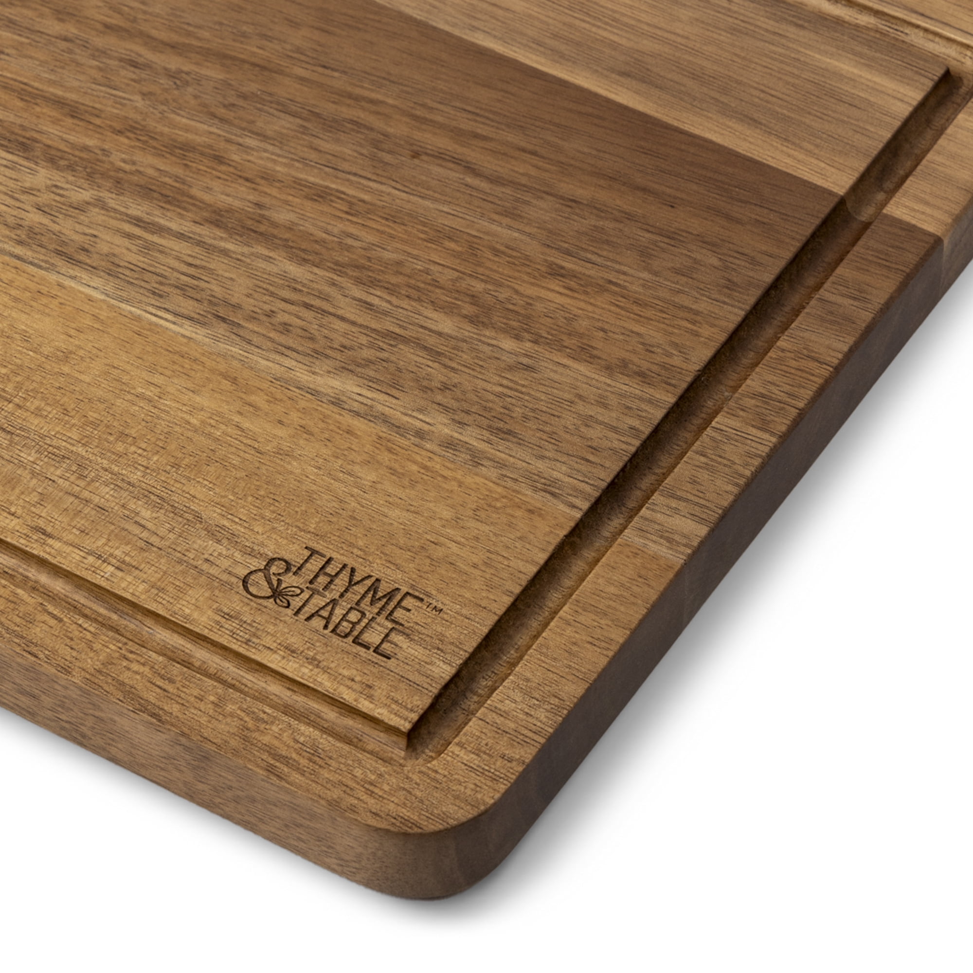 Thyme & Table Medium 10"x14" Acacia Wood Cutting Board with Triangle Shaped Anti-Slip Grips