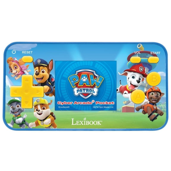Lexibook Paw Patrol Chase, Cyber Arcade Pocket Portable Gaming Console, 150 Games, LCD, Battery Operated, Red / Blue, JL1895PA