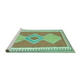 thumbnail image 2 of Ahgly Company Machine Washable Indoor Square Oriental Turquoise Blue Traditional Area Rugs, 7' Square, 2 of 4