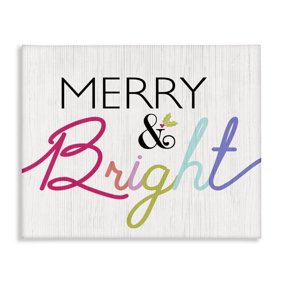 Stupell Industries Cottage Merry and Bright Whimsical Colors Canvas Art, 20 x 16, by Lil' Rue