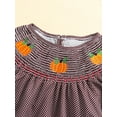 thumbnail image 5 of Miaouyo Baby Halloween Fall Romper Pumpkin Embroidered Plaid Short Sleeve Round Neck Ruffled Jumpsuits, 5 of 9