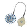 thumbnail image 2 of Magnetic Tiebacks for Curtains, 2 Pack Sparkling Crystal Flower Curtain Tiebacks Curtain Buckle Clips with High-Elastic Spring Wire for Home Office Decoration (White), 2 of 6