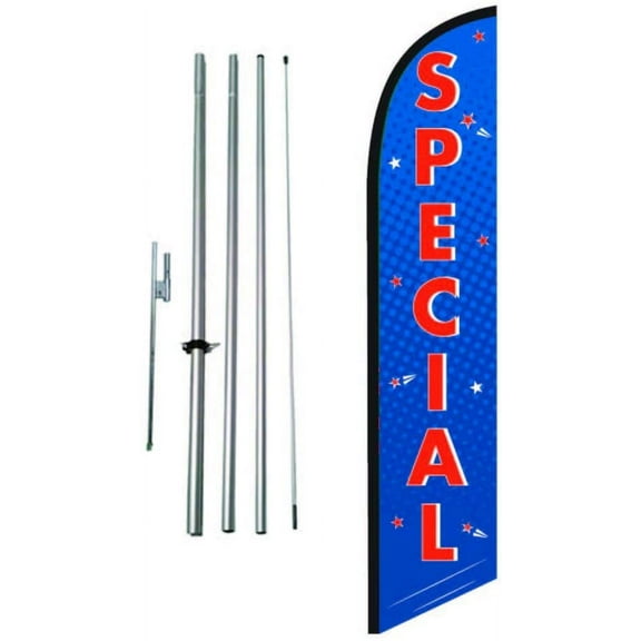 Special Deal Auto Dealership Advertising Feather Banner Swooper Flag Sign with Flag Pole Kit and Ground Stake