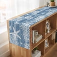 thumbnail image 6 of Table Runners 72 Inches Long Dress Scarves, Haze Blue Coastal Farmhouse Kitchen/Dining Table Runner, Coffee Tablerunners, Summer Beach Nautical Starfish Coral Vintage 18x72 Inch, 6 of 9