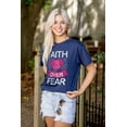 thumbnail image 3 of Faith Over Fear Breast Cancer Ribbon Women's Graphic T Shirt Tees Brisco Brands M, 3 of 5
