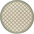 thumbnail image 2 of Safavieh Linden Danny Geometric Indoor/Outdoor Area Rug, Cream/Green, 6'7" x 6'7" Round, 2 of 8