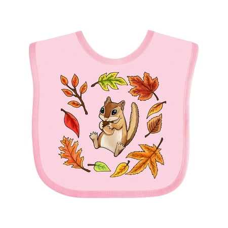 

Inktastic Autumn Chipmunk and Leaves Gift Baby Boy or Baby Girl Bib