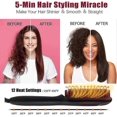 thumbnail image 3 of Hair Straightener Brush, 2-in-1 Ionic Enhanced Straightening Brush with Anti-Scald Feature, 30s Fast, 3 of 5